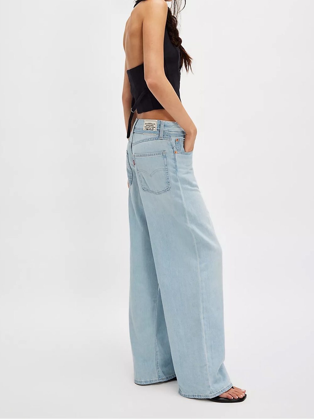 Levi's Light Blue Wide Leg Baggy Straight Linen+ Denim Women's Jeans 29X33